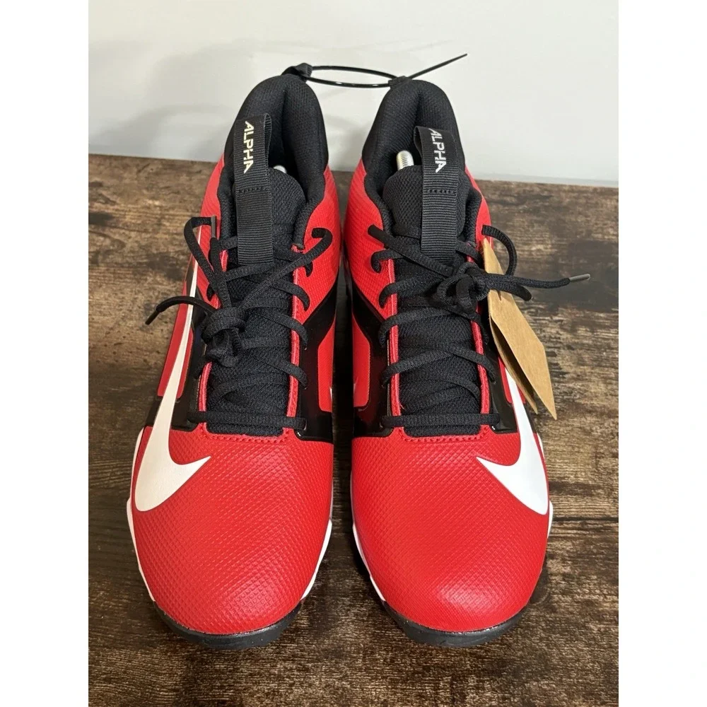 Nike Alpha‎ Menace 4 Shark Men's Red/White Football Cleats NWOB Size 12 Shoe